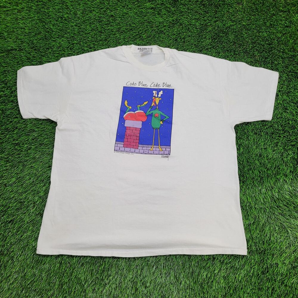 Vintage 1992 Funny Santa Claus Shirt XL 23x28 Crop USA